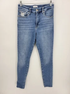 Jeans Good American para mujer 8/29 buena cintura lavado medio ajustado elástico azul denim - Imagen 1 de 12