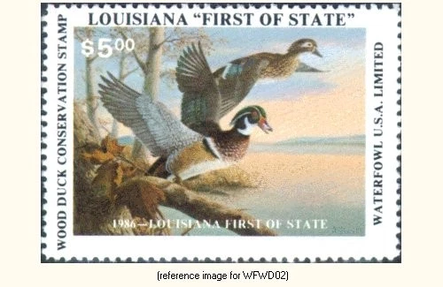 HALFPRICESOCIETY Waterfowl USA Wood Duck Stamp 1986 $5.00 LA - Image 1 of 1