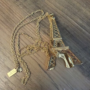 Kate Spade Parisian Lights Gold Eiffel Tower Necklace 30" Chain Excellent Cond - Picture 1 of 4
