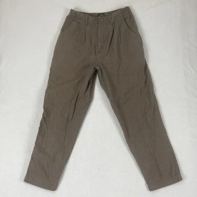 Pantalones Pantalón Lee Casuals Marrón Pata de Gallo Doble Plisado Años 80 De Colección Foto 1 de 4