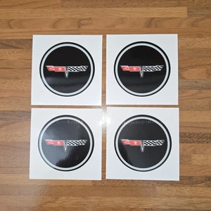 Corvette C3 Felgendeckel Aufkleber 4er-Set Felgenemblem Nabenkappen Folie - Bild 1 von 4