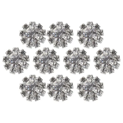 10pcs Rhinestone Flower Buttons Sewing Accessories DIY - Image 1 of 4