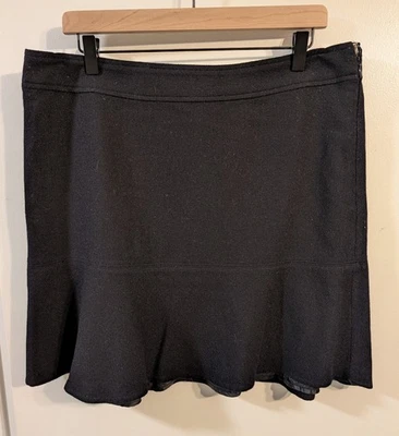 GAP Women's Size 12 Vintage Wool Blend Lined Black Flouncy Skirt - Image 1 of 4