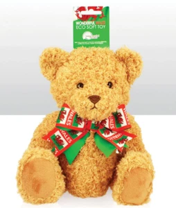 Welsh Cymru Wales 100% Recycled Fabric Flag Ribbon Sitting Soft Toy Bear 22cm - Picture 1 of 1