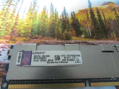 16GB PC3-8500 ECC RDIMM Kingston KTD-PE310QK3/48G Server Memory RAM - Image 1 of 2