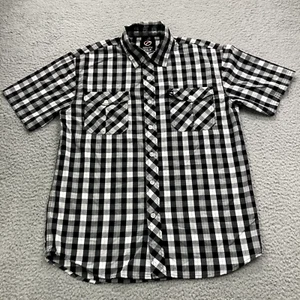 Camisa para hombre Southpole mediana negra a cuadros mezcla algodón - Imagen 1 de 9