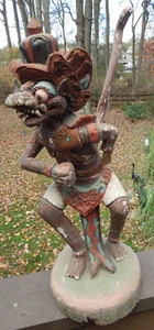 Antique Painted Statue Hindu Indonesia Bali Hand Carved Wood Monkey God Statue - Picture 1 of 14