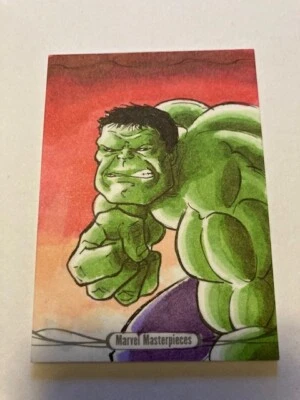 2016 Marvel Masterpieces Sketch Card Hulk - E.IAN - Image 1 of 3