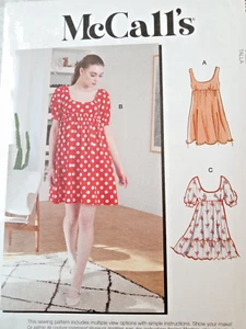 McCall's Pattern M8197 Misses Summer Baby Doll Dress with Sleeves/Sleeveless New - Picture 1 of 10