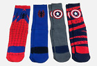 Marvel DC Comics Captain America/Superman 4 Pack Crew Socks (Shoe Size 6-12)