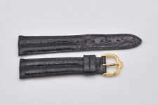 Genuine Pryngeps Black 20mm Crocodile-Embossed Strap with Buckle NEW Unworn