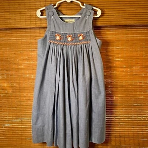 Robe Amanda Remembered fille 4 smockés bleu vichy sans manches tigres Auburn - Photo 1/9