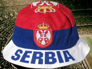 Serbien Sonnenhut Fan Unigröße WM EM Fan +NEU+ Serbia Hat Sunhat Fisherhut Hut - Picture 1 of 1