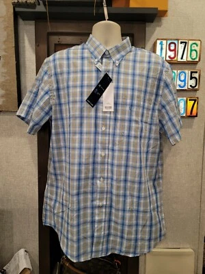 Saddlebred  Casual Shirt Size L Linen Cotton Blend Adult Short Sleeve NWT - Image 1 of 4