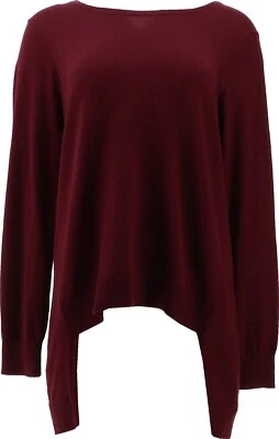 Suéter DG2 por Diane Gilman Dobladillo Paso Manga Larga VINO L NUEVO (841) Foto 1 de 4