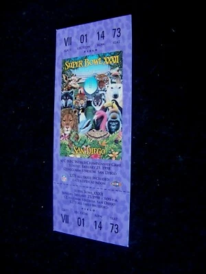 SB Super Bowl 32 XXXII replica commemorative Packers Denver Broncos ticket score - Image 1 of 4