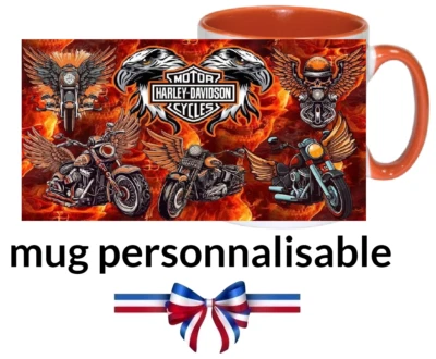 Mug Tasse céramique Harley personnalisé couleur orange - Photo 1/3