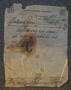 1952 Illinois Central Railroad Onion Skin Copy Form 19 Track Out of Service - Picture 1 of 4