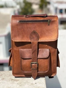 Vintage braun Umhängetasche Herren Schulter Messenger Leder Rucksack echte Ta... - Bild 1 von 7
