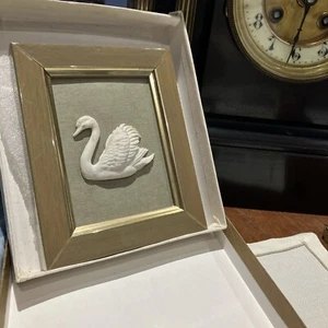 Wall Plaque 3d plaster picture in original frame Swan .Artistic Concept - Picture 1 of 4