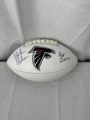 Morten Andersen 签名 亲笔签名 猎鹰 标志 足球刻有 "HOF 17" JSA — 第 1/4 张图片