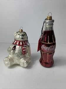 1996 Kurt Adler Weihnachten Polonaise mundgeblasenes Glas Coca Cola Eisbär Ornament 5" - Bild 1 von 12