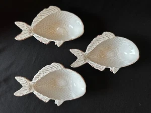 3 Mud Pie Fish Shaped Dip Bowls Mini Distressed Rustic Look Set of 3 - Picture 1 of 13