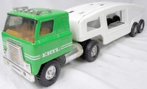 Vintage ETRL International Pressed Steel Car Carrier Transporter Cab & Trailer! - Picture 1 of 21