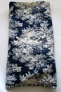 Pottery Barn Blue & White Matine Toile Linen Cotton Queen Quilt Coverlet - Picture 1 of 14