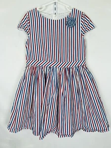 Jacadi Girls Striped Dress SZ 8 (128) Red White Blue 4th July Patriotic - Picture 1 of 8