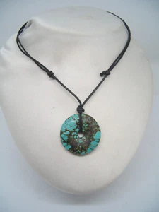 Natural TURQUOISE Pendant - Gemstone Necklace - Picture 1 of 7