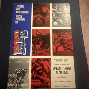 1975 Middlesbrough V West Ham United Programme - Picture 1 of 3