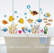 Fish Under Sea Bubble Bathroom Shower room Decor Kids Room Wall Sticker 