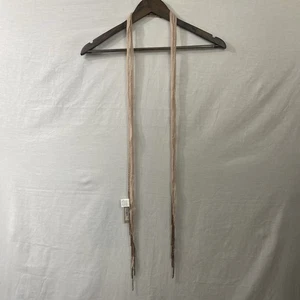 Chan Luu Sheer Fringe Blush Pink Skinny Scarf with metal Fringe 5ft 8in - Picture 1 of 11