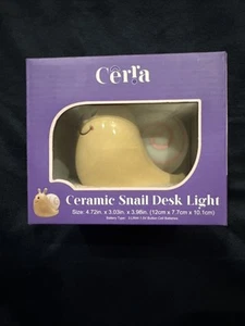 Cerra Keramik SCHNECKE Schreibtischlampe Figur & LED-Licht NEU IM KARTON! - Bild 1 von 3