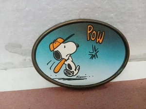 Fibbia per cintura vintage Snoopy, Oden Inc. 1-1/4" cinture arachidi baseball - Foto 1 di 5