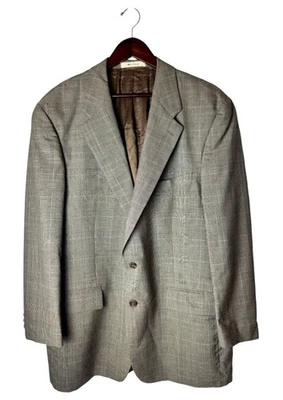 Ralph Ralph Lauren Blazer 男式 48 T 棕色格子纯全新羊毛单排扣 — 第 1/4 张图片