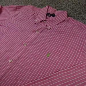Ralph Lauren Shirt Mens 2XL Pink Ocean Wash Linen Chambray Button Up Long Sleeve - Picture 1 of 11