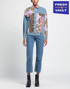 RRP€815 VERSACE JEANS COUTURE Denim Jacket IT40 US4 UK8 S Patchwork Collared - Picture 1 of 5