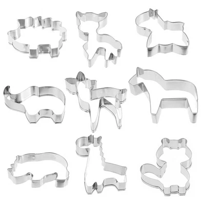 9 pezzi 1 set di da forno sandwich Animal Theme Cookie (argento) - Immagine 1 di 4