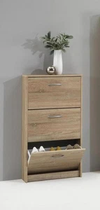 Schuhschrank Garderobe Schuhregal Schrank Flurmöbel Schuhkipper Flur STEP Eiche - Bild 1 von 2