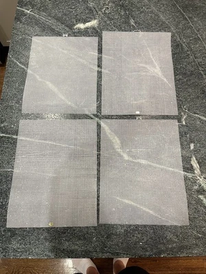 Lot of 4 Darice White 10.5 x 13.5 Plastic Canvas Sheet 7 Mesh Made in USA - Image 1 of 3