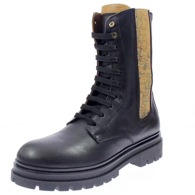 Alviero Martini Anfibi Alti Opachi In Pelle Nero - Taglia 40 [25.8cm] Scarpe - Immagine 1 di 3