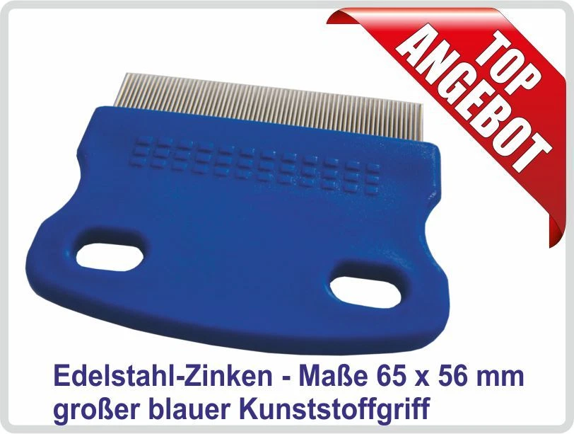 SANI-ALT Nissenkamm Läusekamm Flohkamm Hundekamm Fellpflege Kamm, Metall