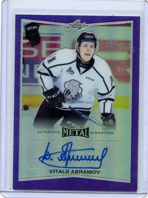  2015-16 Leaf Metal Prismatic Purple #BA-VA1 Vitalii Abramov 7/15 - Image 1 of 2