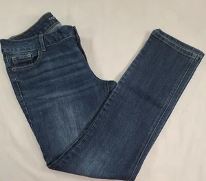 Maurices Womens Straight Leg Jeans Stretchy Blue Dark Wash Pockets Denim 11/12 - Picture 1 of 12