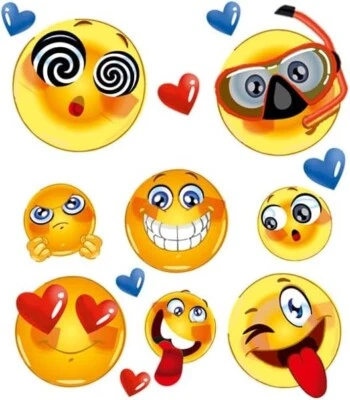 Sticker zum Aufbügeln Bügel-Flicken Emoticons 15 x 20 cm Flicken zum Aufbügeln - Bild 1 von 4