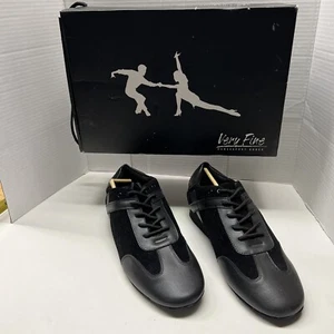 Schwarz Leder Wildleder flach Gr. 9 Latein Salsa sehr fein Tanzschuh Herren SERO106BBX - Bild 1 von 6
