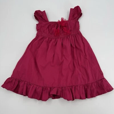 DKNY Babygirl Fuchsia Ruffle Dress Size 24M - Image 1 of 4