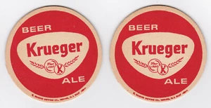 2 posavasos vintage KRUEGER Brewing Company Beer Ale Newark NJ New Jersey Brewery - Imagen 1 de 8